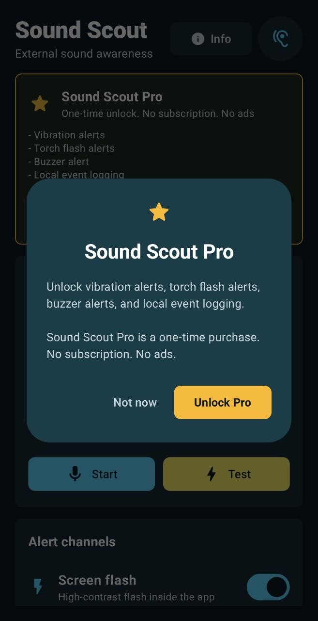 Sound Scout detected alert screen.