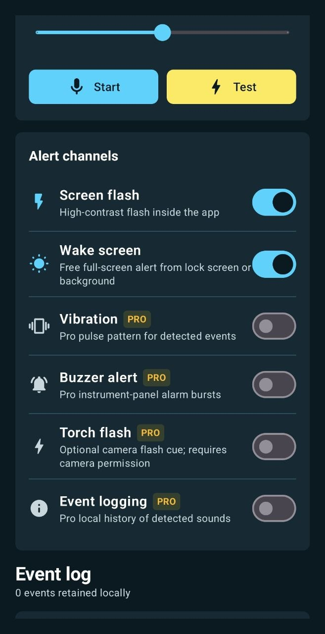 Sound Scout local audio processing screen.